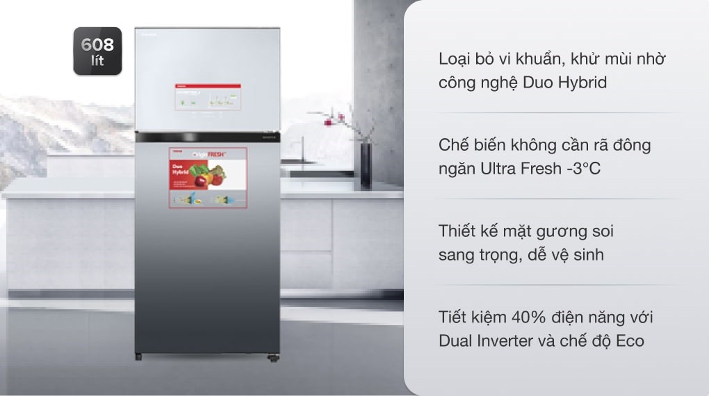 Tủ lạnh Toshiba Inverter 608 lít - Điện Máy Trả Góp Lê Triểu