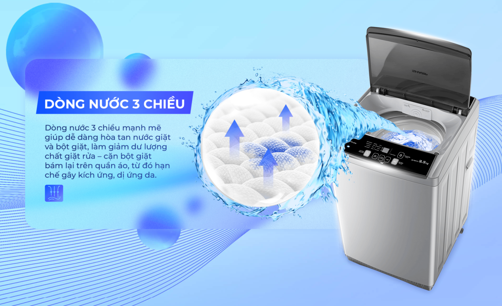 máy giặt sharp 8.5kg - Điện Máy Trả Góp Lê Triều