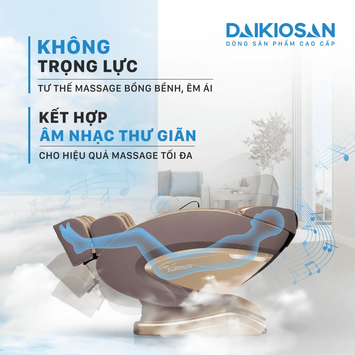 Ghế massage Daikiosan DVGM-20001 là sự lựa chọn hàng đầu cho sức khỏe, tổ hợp giữa trị liệu Đông Y truyền thống, công nghệ thông minh AI 4.0 và công nghệ massage 3D chuyên sâu. Bên cạnh đó, sản phẩm còn khẳng định vị thế thương gia với việc sử dụng chất liệu da cao cấp đặc biệt được sử dụng trong các siêu xe hạng sang, kết hợp với nhiều tính năng hiện đại.