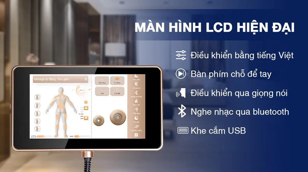 Ghế massage Daikiosan DKGM-30002 là sự kết hợp thông minh giữa trị liệu truyền thống Đông Y và công nghệ massage 4D tân tiến. Sản phẩm này mang đến một trải nghiệm massage hoàn hảo và tạo ra không gian thư giãn riêng tư tại nhà cho người dùng.