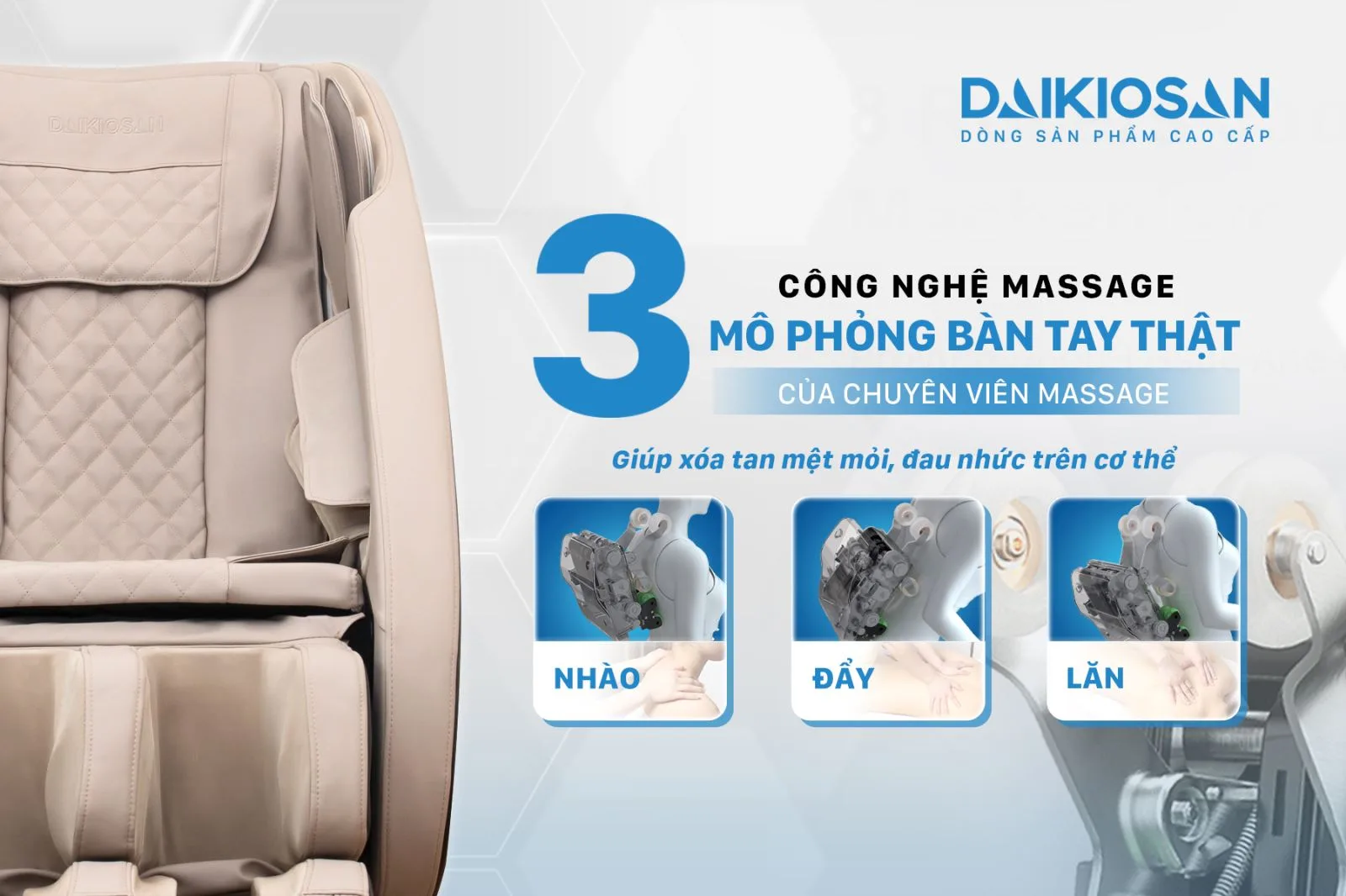 Ghế massage Daikiosan DKGM-00001 l&agrave; một sản phẩm ghế massage rất độc đ&aacute;o, với thiết kế mang t&iacute;nh thẩm mỹ cao v&agrave; hệ thống massage 2D hiện đại. Kết hợp với t&uacute;i kh&iacute; v&agrave; c&ocirc;ng nghệ sợi carbon nhiệt, ghế massage n&agrave;y mang đến cho kh&aacute;ch h&agrave;ng những trải nghiệm massage v&ocirc; c&ugrave;ng tuyệt vời.