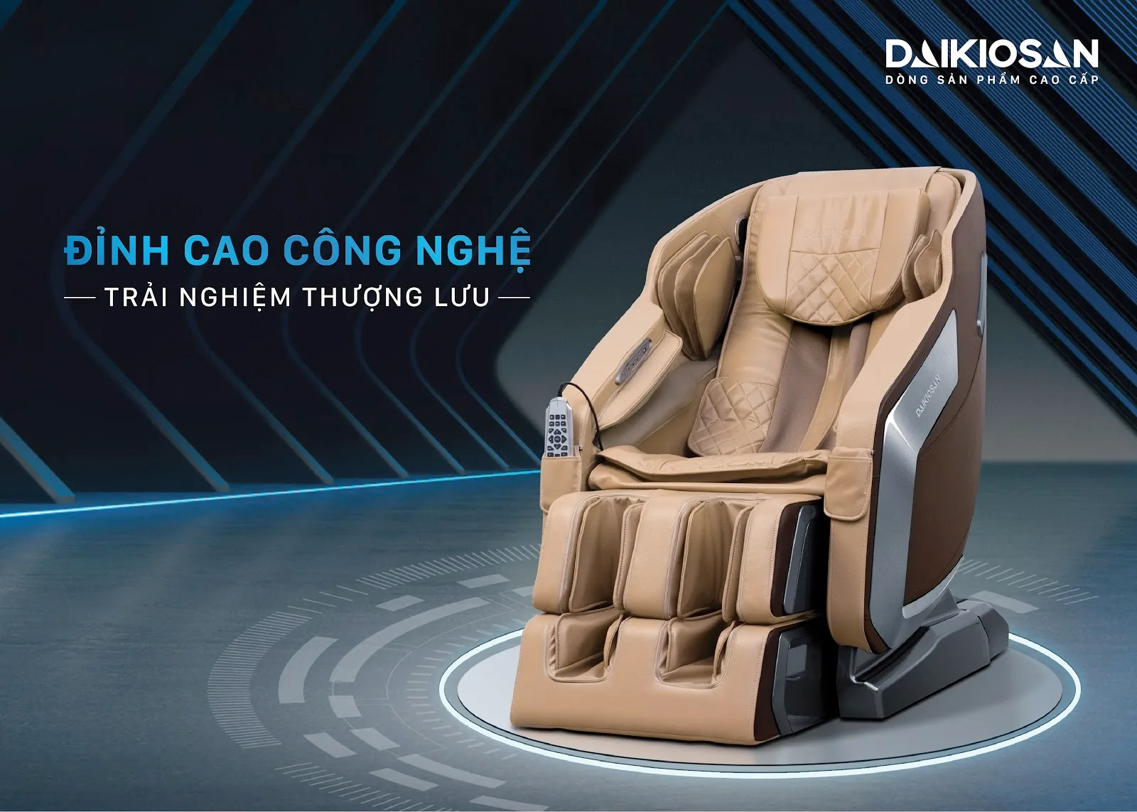 Ghế massage Daikiosan DVGM-20001 là sự lựa chọn hàng đầu cho sức khỏe, tổ hợp giữa trị liệu Đông Y truyền thống, công nghệ thông minh AI 4.0 và công nghệ massage 3D chuyên sâu. Bên cạnh đó, sản phẩm còn khẳng định vị thế thương gia với việc sử dụng chất liệu da cao cấp đặc biệt được sử dụng trong các siêu xe hạng sang, kết hợp với nhiều tính năng hiện đại.