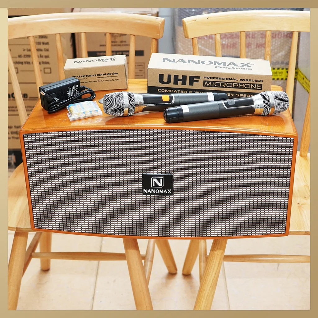 loa xách tay nanomax 2 bass đôi - Điện Máy Trả Góp Lê Triều