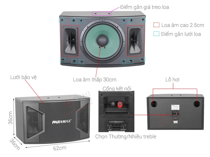 loa ngang paramax 600w - Điện Máy Trả Góp Lê Triều