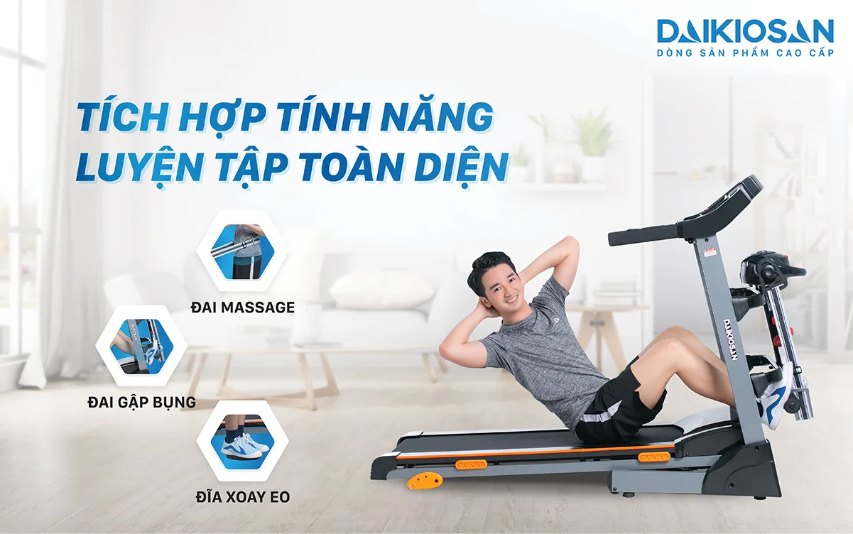 Nếu bạn đang tìm kiếm một dụng cụ đặc biệt để đốt cháy giai đoạn chạy bộ, thì không có gì tốt hơn máy chạy bộ đa năng Daikiosan DVCB-00006 - một lựa chọn hàng đầu nhờ công suất mạnh mẽ và tính năng nâng dốc 3 mức... với thiết kế ấn tượng và phong cách thể thao, nó sẽ mang lại động lực cho bạn tham gia tập luyện mỗi ngày.