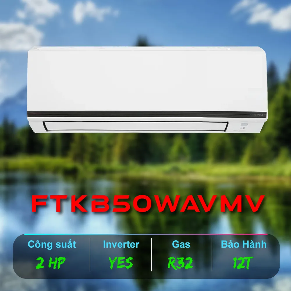 M&aacute;y lạnh Daikin FTKB50WAVMV t&iacute;ch hợp c&ocirc;ng nghệ Inverter gi&uacute;p điều chỉnh c&ocirc;ng suất hoạt động của m&aacute;y một c&aacute;ch th&ocirc;ng minh, gi&uacute;p tiết kiệm năng lượng điện. Với phin lọc Enzyme Blue v&agrave; phin lọc bụi mịn PM2.5, m&aacute;y lạnh n&agrave;y c&oacute; khả năng loại bỏ hiệu quả c&aacute;c t&aacute;c nh&acirc;n g&acirc;y m&ugrave;i, chất g&acirc;y dị ứng, nấm mốc, vi khuẩn v&agrave; virus, tạo ra kh&ocirc;ng kh&iacute; trong l&agrave;nh v&agrave; sạch sẽ.
