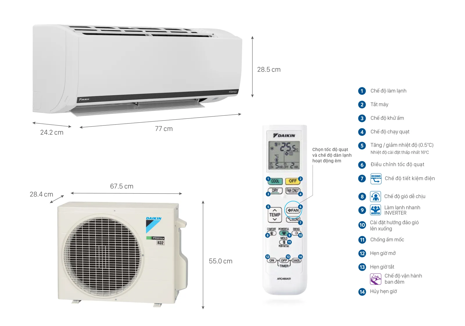 M&aacute;y lạnh Daikin FTKB50WAVMV t&iacute;ch hợp c&ocirc;ng nghệ Inverter gi&uacute;p điều chỉnh c&ocirc;ng suất hoạt động của m&aacute;y một c&aacute;ch th&ocirc;ng minh, gi&uacute;p tiết kiệm năng lượng điện. Với phin lọc Enzyme Blue v&agrave; phin lọc bụi mịn PM2.5, m&aacute;y lạnh n&agrave;y c&oacute; khả năng loại bỏ hiệu quả c&aacute;c t&aacute;c nh&acirc;n g&acirc;y m&ugrave;i, chất g&acirc;y dị ứng, nấm mốc, vi khuẩn v&agrave; virus, tạo ra kh&ocirc;ng kh&iacute; trong l&agrave;nh v&agrave; sạch sẽ.
