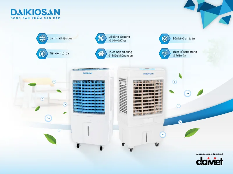 Quạt điều ho&agrave; kh&ocirc;ng kh&iacute; Daikiosan DKA-04000C l&agrave; một d&ograve;ng sản phẩm vượt trội với nhiều t&iacute;nh năng ưu việt v&agrave; th&acirc;n thiện với người sử dụng, mang đến giải ph&aacute;p hiệu quả cho việc l&agrave;m m&aacute;t. Với thiết kế th&ocirc;ng minh, quạt n&agrave;y vượt qua c&aacute;c yếu điểm của c&aacute;c thiết bị l&agrave;m m&aacute;t như điều h&ograve;a v&agrave; quạt phun sương.