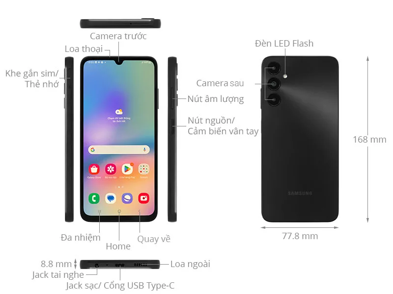 Samsung Galaxy A05s là mẫu điện thoại thông minh thuộc phân khúc tầm trung của Samsung