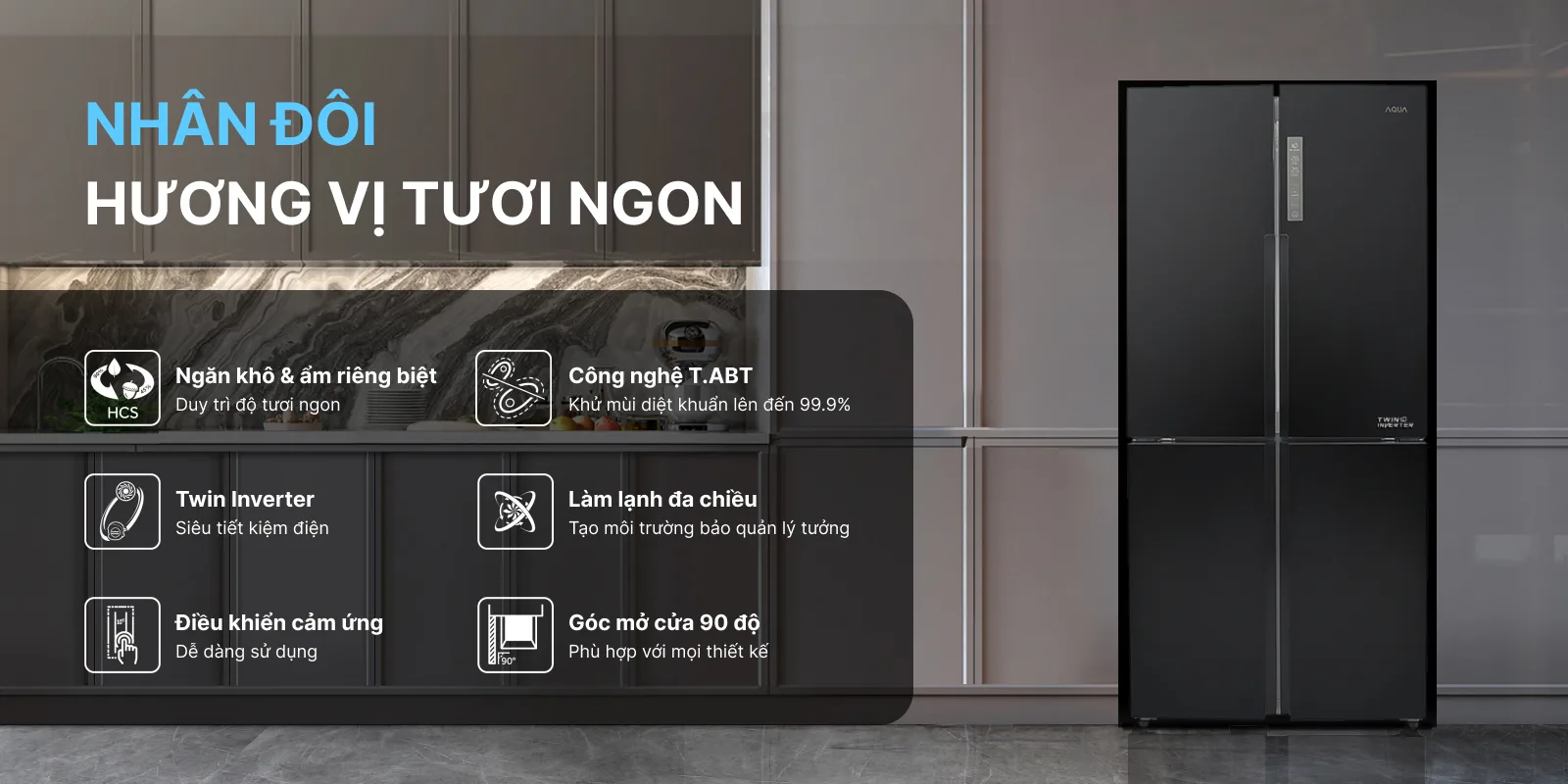 tủ lạnh aqua ngăn đá trên 456l - Điện Máy Trả Góp Lê Triều