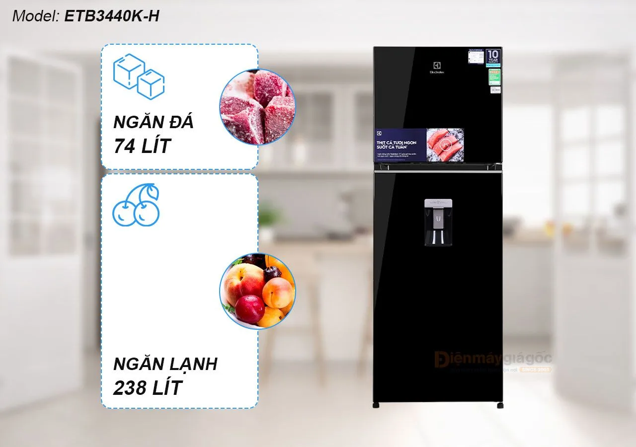 tủ lạnh electrolux ngăn đá trên 341l - Điện Máy Trả Góp Lê Triều