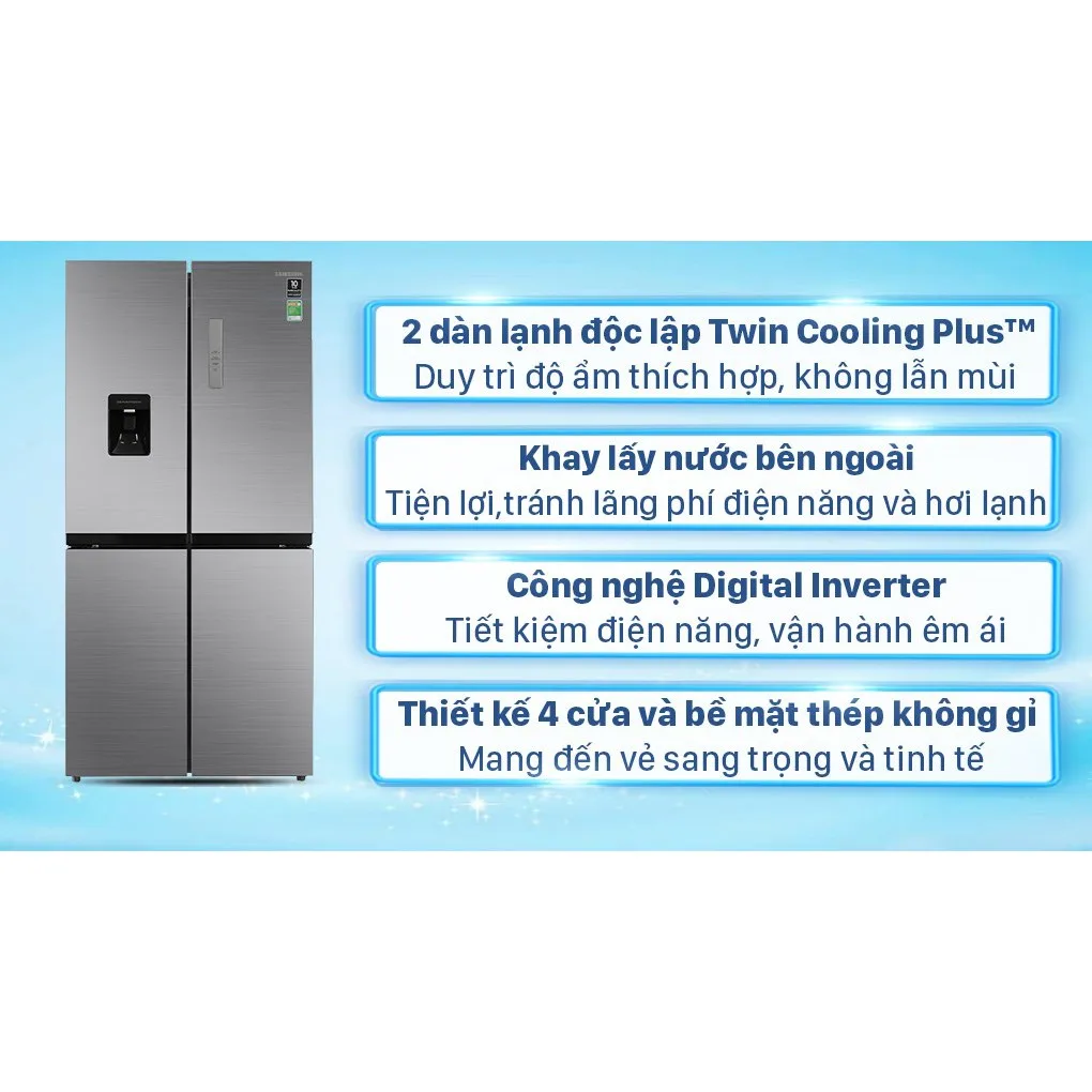 tủ lạnh samsung ngăn đá trên 488l - Điện Máy Trả Góp Lê Triều