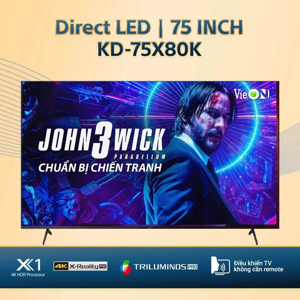 Tivi Sony 4K 75 inch KD-75X80K của Google đem đến trải nghiệm giải tr&iacute; tuyệt vời với m&agrave;n h&igrave;nh rộng 75 inch v&agrave; độ ph&acirc;n giải 4K sắc n&eacute;t. &Acirc;m thanh v&ograve;m 3 chiều sống động giống như trong rạp chiếu, tạo n&ecirc;n một kh&ocirc;ng gian giải tr&iacute; ho&agrave;n hảo. Th&ocirc;ng qua c&ocirc;ng nghệ xử l&yacute; h&igrave;nh ảnh 4K X-Reality PRO v&agrave; bộ xử l&yacute; X1 4K HDR, tivi n&agrave;y mang lại những h&igrave;nh ảnh chất lượng cao v&agrave; sống động.