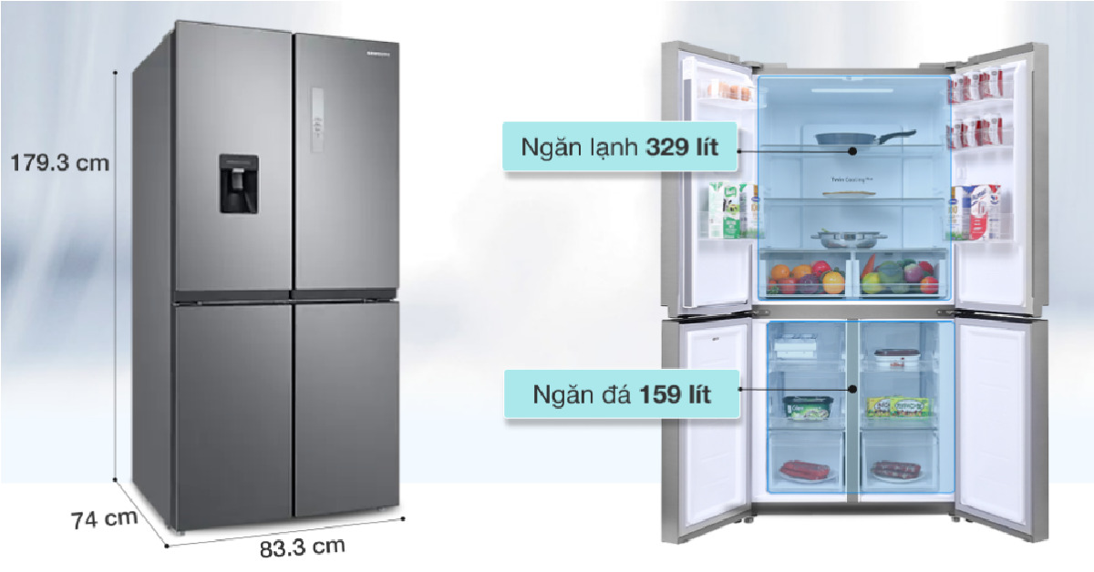 tủ lạnh samsung side by side 488l - Điện Máy Trả Góp Lê Triều