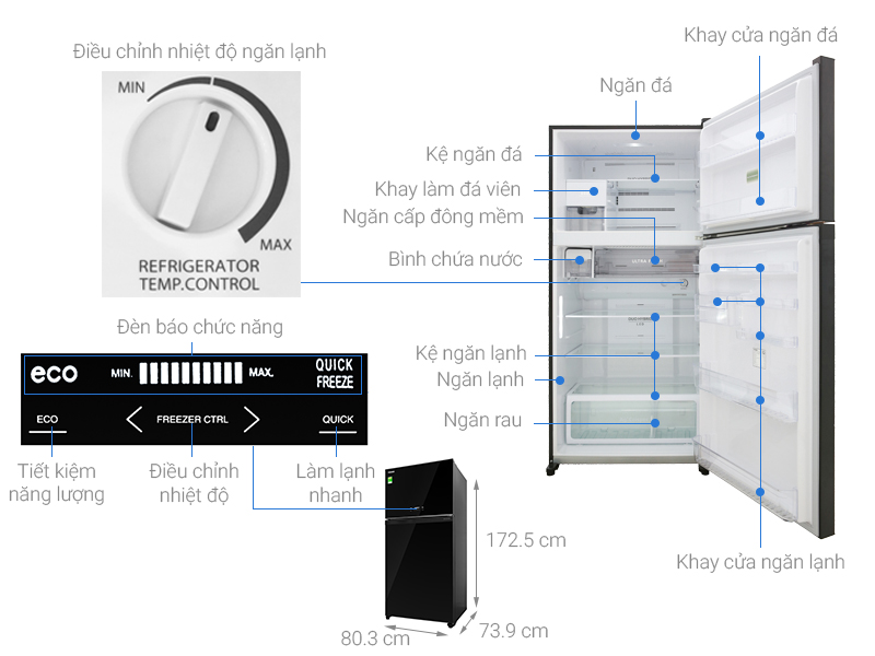 Tủ lạnh Toshiba Inverter 555 lít - Điện Máy Trả Góp Lê Triểu