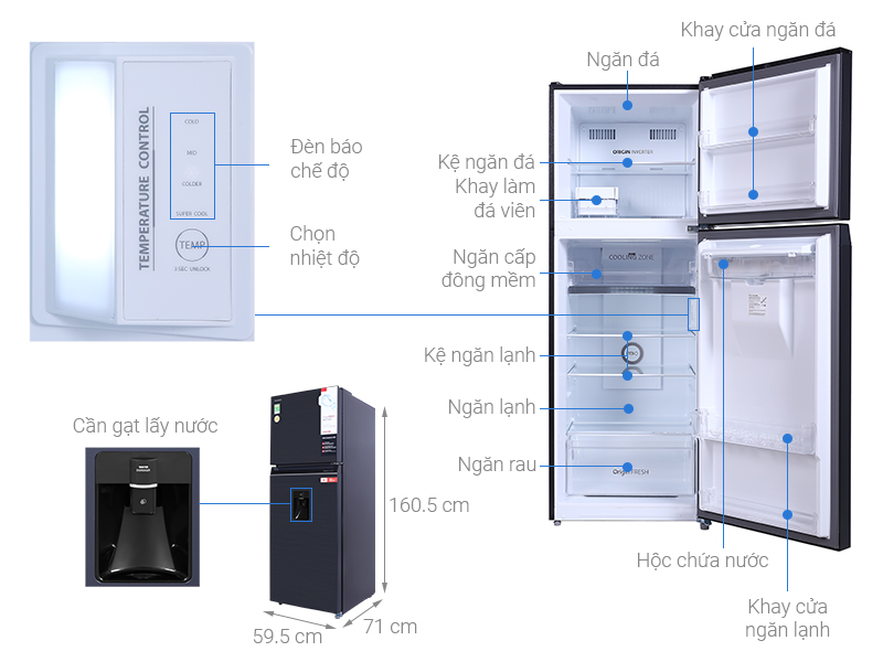 Tủ lạnh Toshiba Inverter 311 lít - Điện Máy Trả Góp Lê Triểu